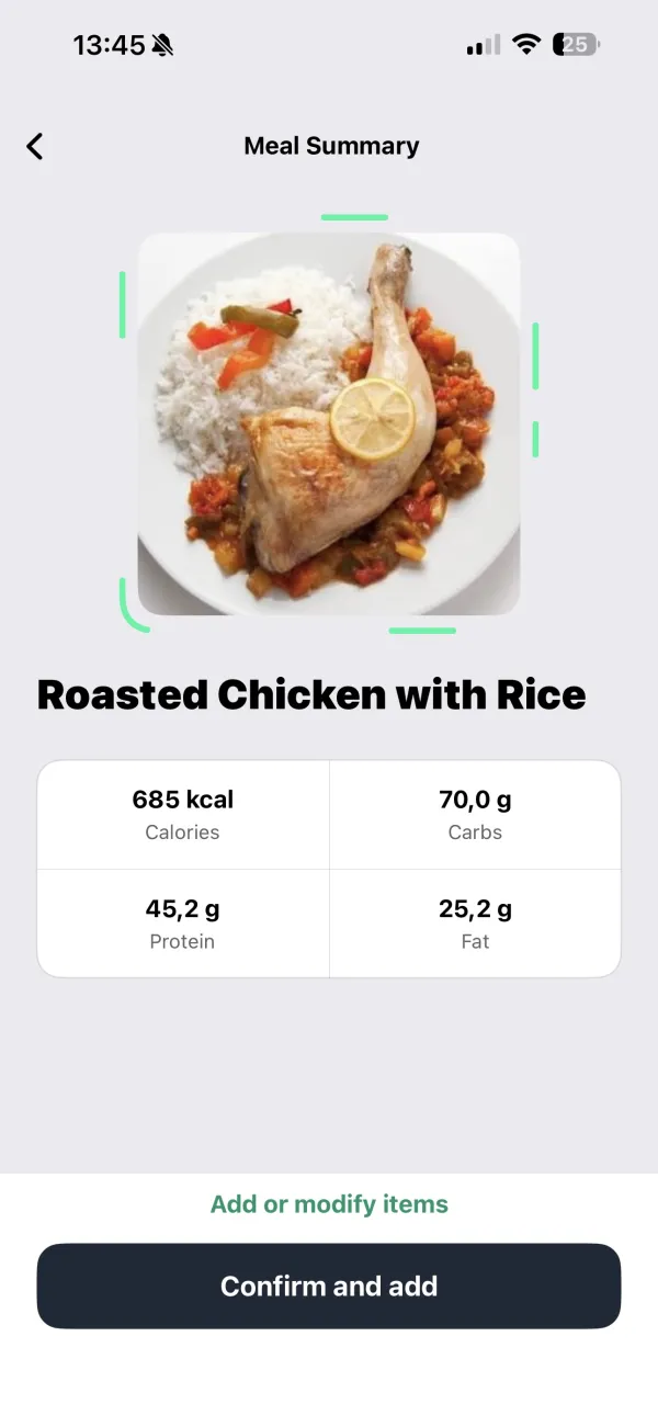 Snap a meal and get instant macros